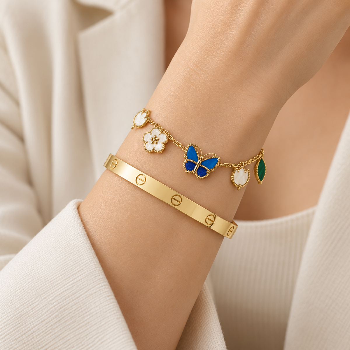[Cadisa]Lucky Spring & Love Bracelet Stack Set