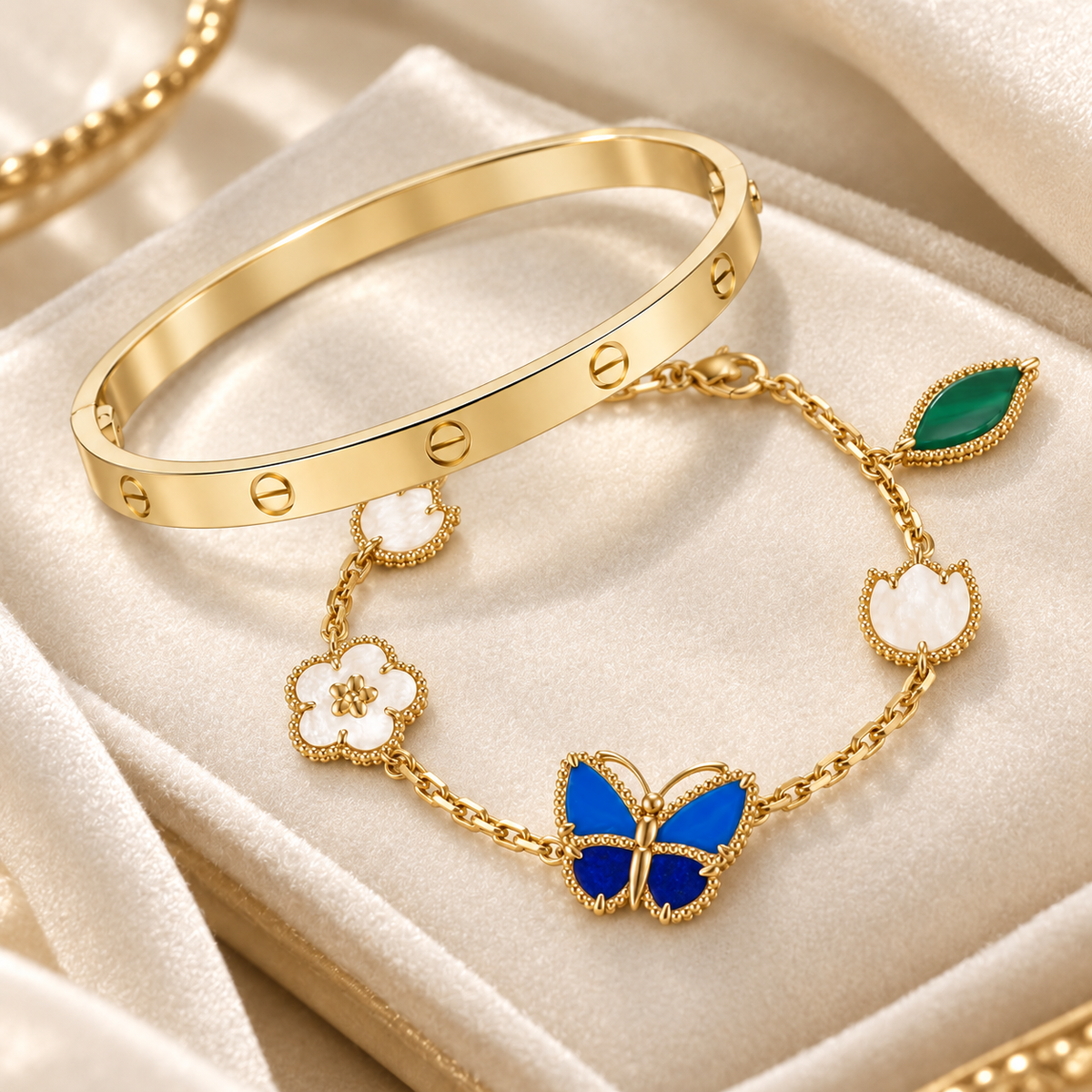 [Cadisa]Lucky Spring & Love Bracelet Stack Set