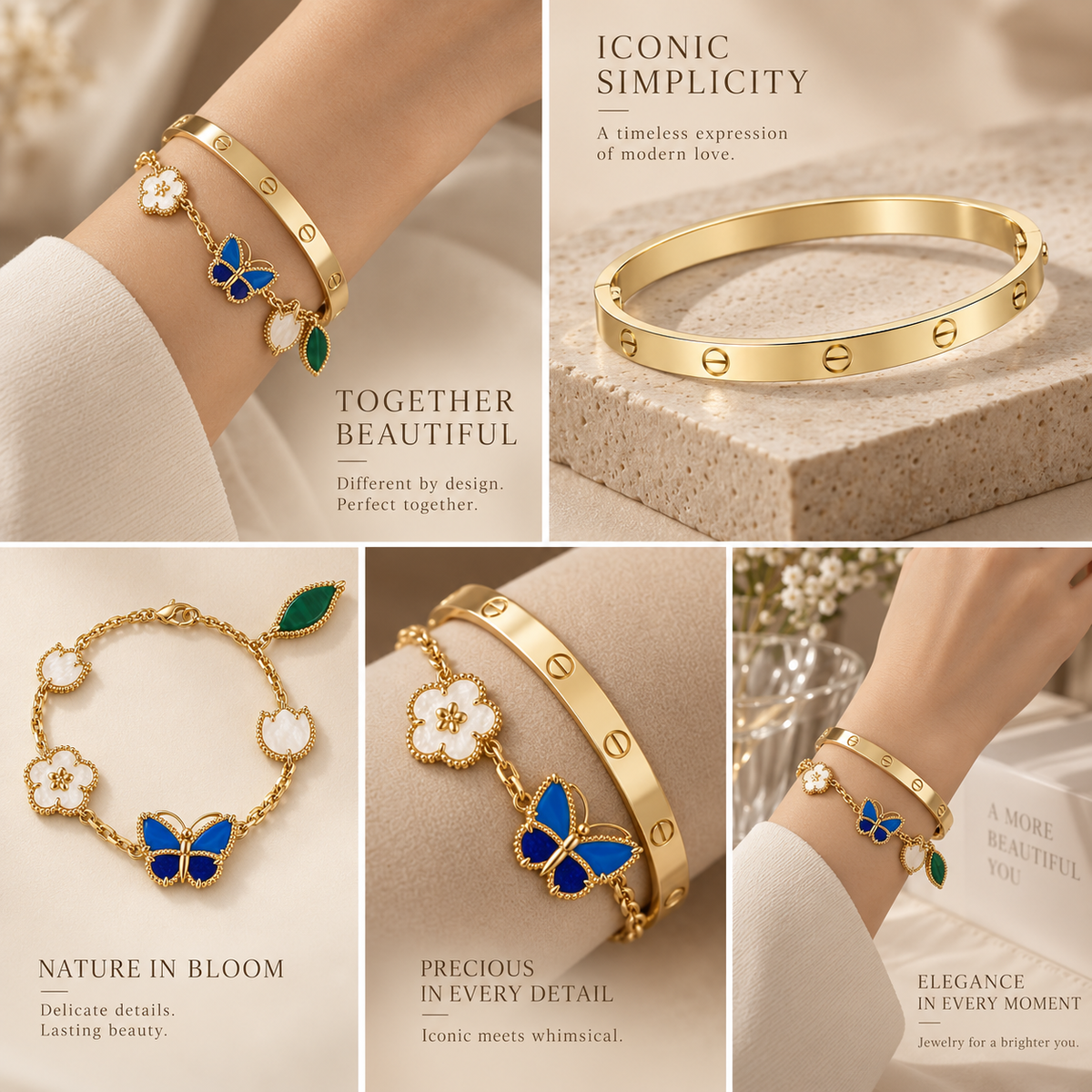 [Cadisa]Lucky Spring & Love Bracelet Stack Set