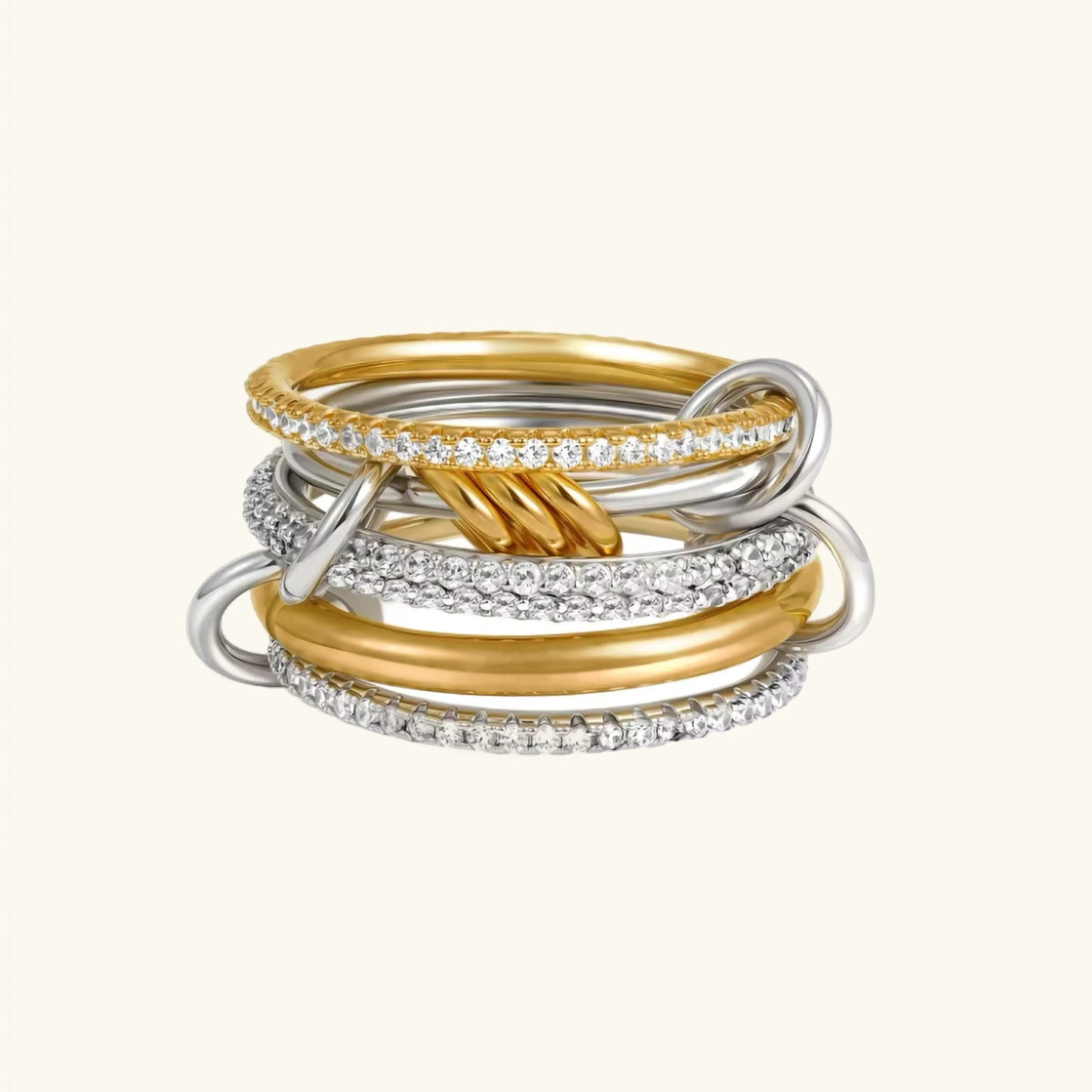 [Gaonasi]Collina Stacked Diamond Ring