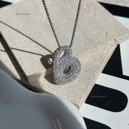 [Gaonasi]Bubble Initial Diamond Necklace