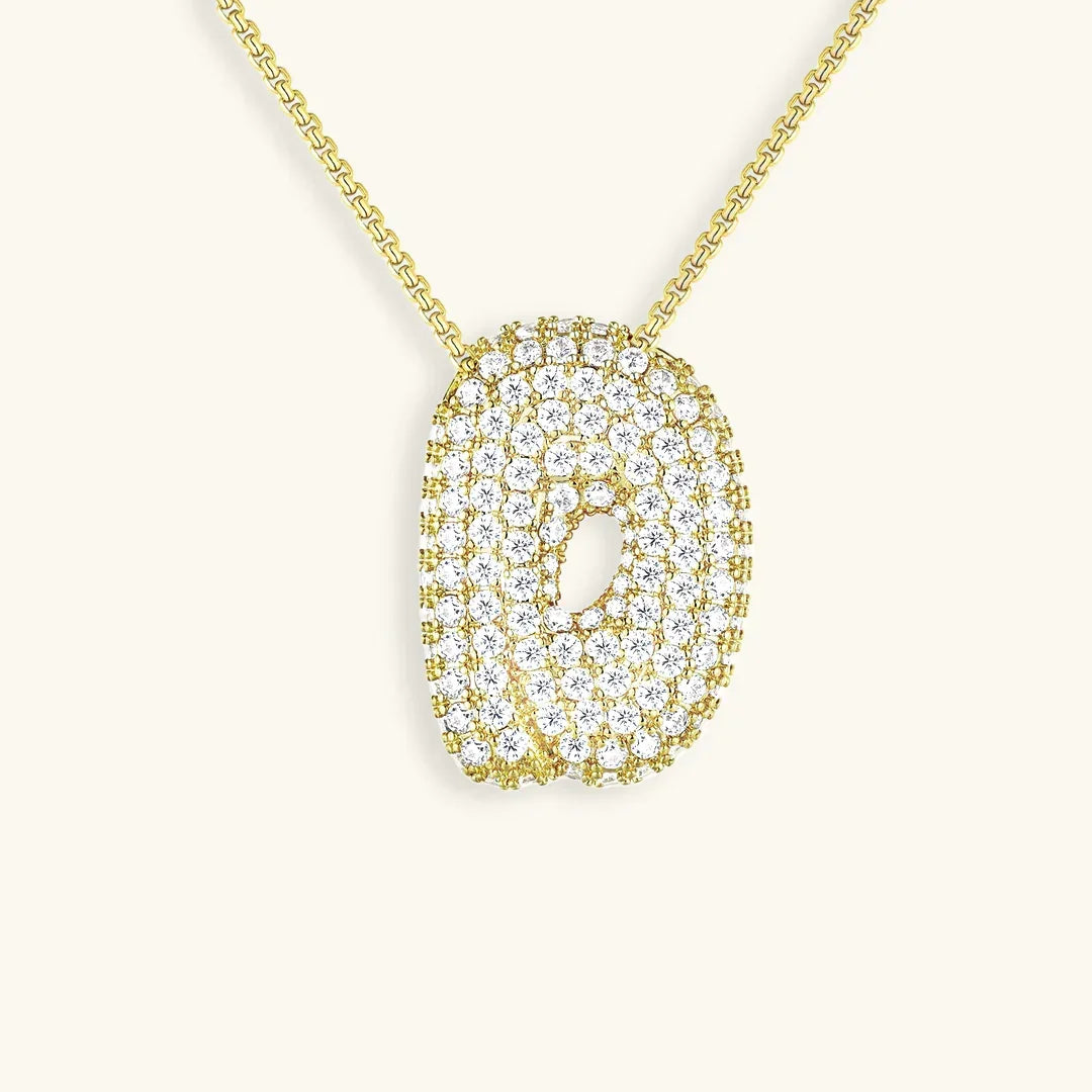 [Gaonasi]Bubble Initial Diamond Necklace