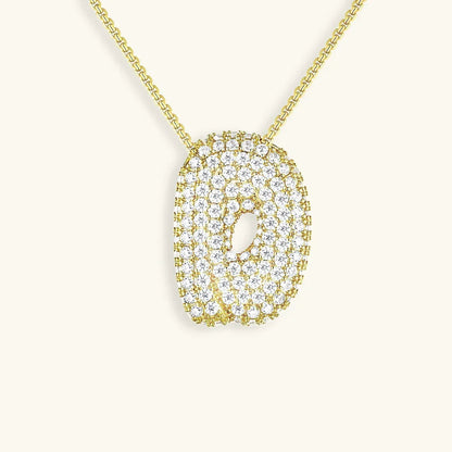 [Gaonasi]Bubble Initial Diamond Necklace