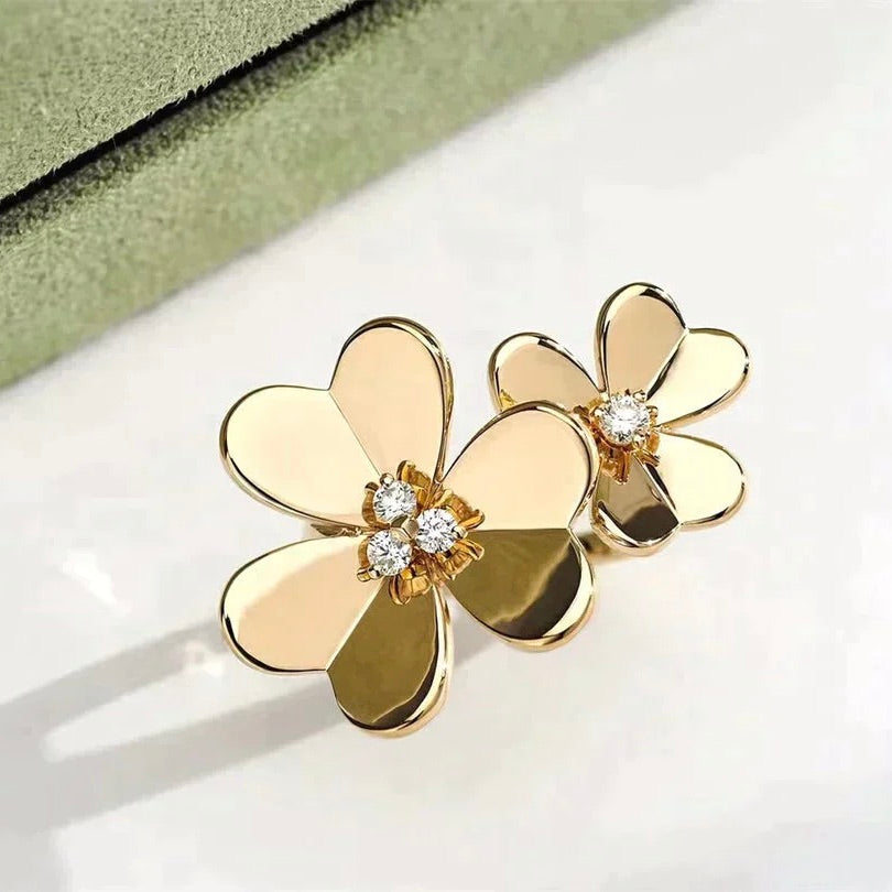 [Gaonasi]CLOVER COMOS GOLD DIAMOND RING