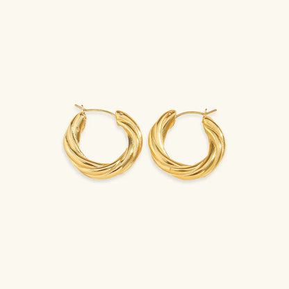 [Gaonasi]Denisse Twisted Hoop Earrings