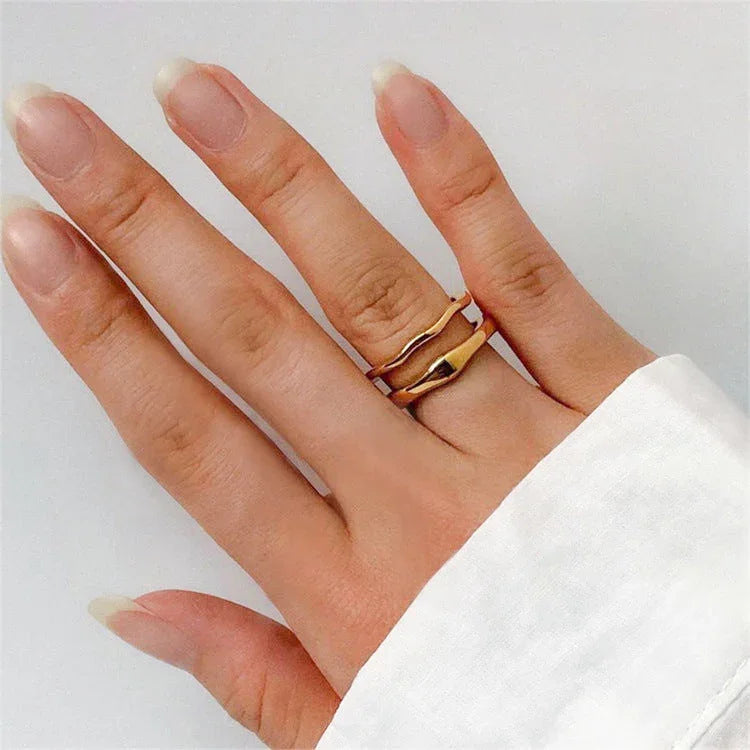 [Gaonasi]Dianne Gold Stacker Ring