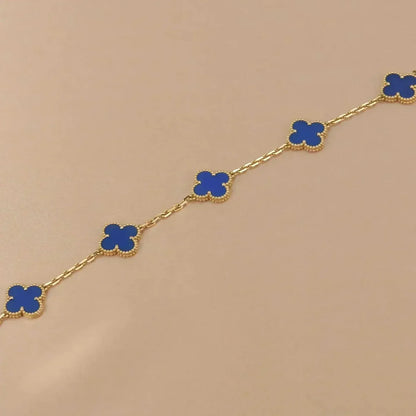 [Gaonasi] CLOVER 5 MOTIF BLUE AGATE BRACELET COLLECTION