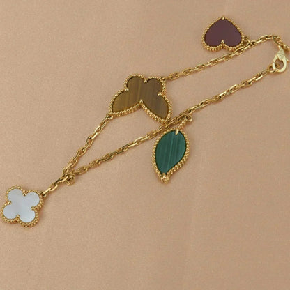 [Gaonasi]LUCKY SPRING 5 MOTIF GOLD BRACELET