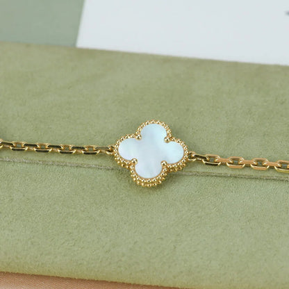 [Gaonasi]CLOVER WHITE PEARL MOP 5 MOTIF BRACELET COLLECTION