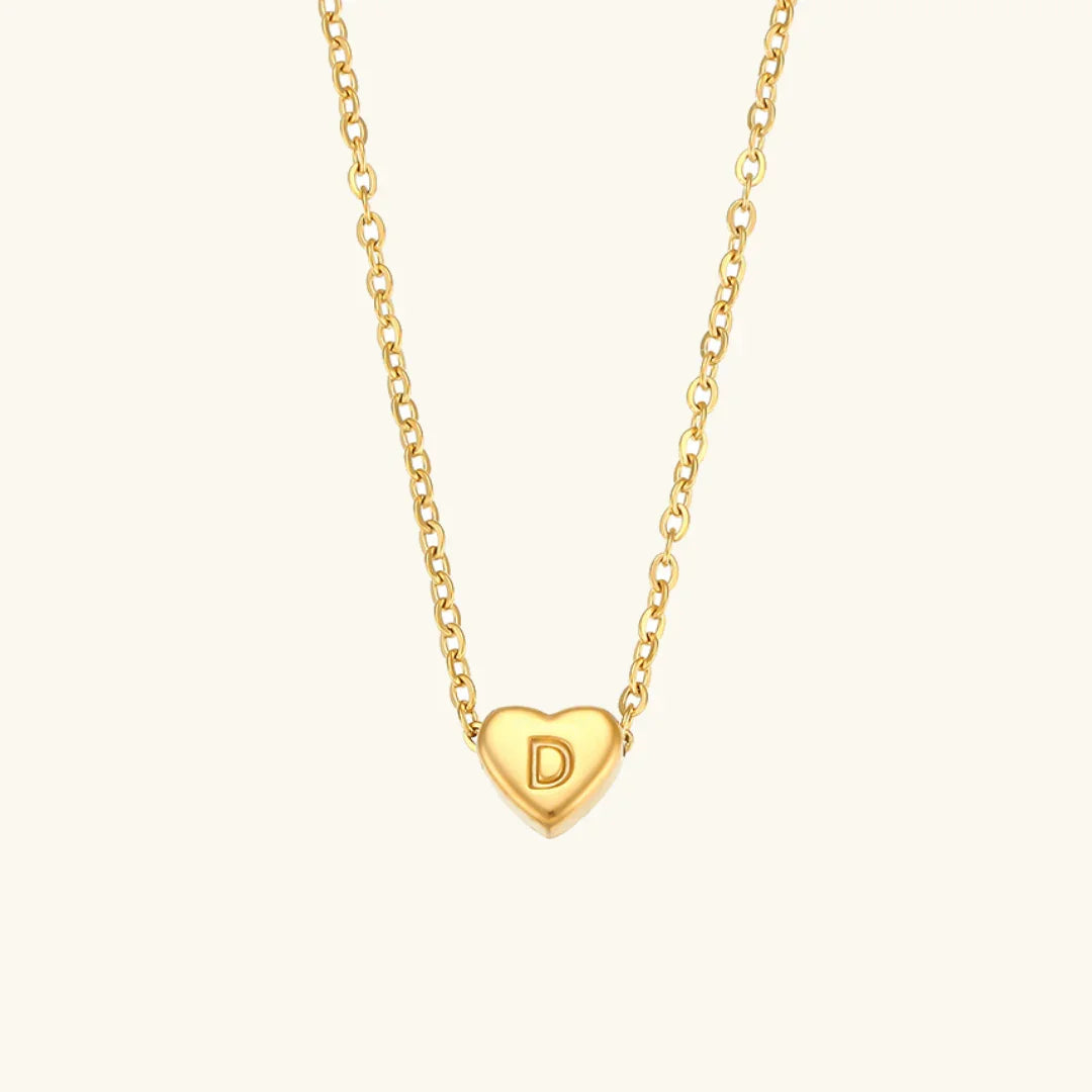 [Gaonasi]Heart Initial Gold Necklace