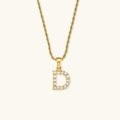 [Gaonasi]Maeve Letter Initial Diamond Necklace