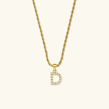 [Gaonasi]Elodie Initial Letter Pearl Necklace