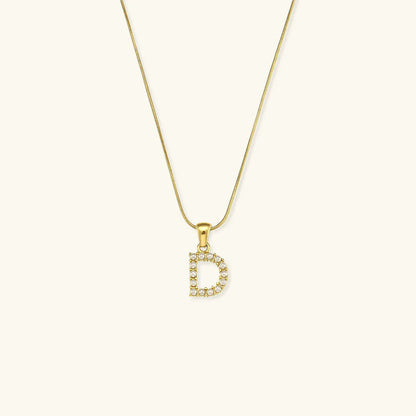 [Gaonasi]Augustine Initial Letter Pearl Necklace