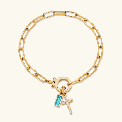 [Gaonasi]Annabella Birthstone Cross Bracelet