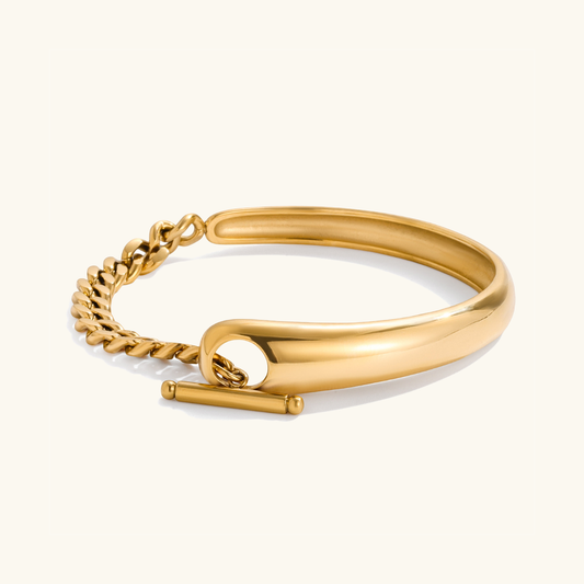 [Gaonasi]Myrna Chained Gold Bangle