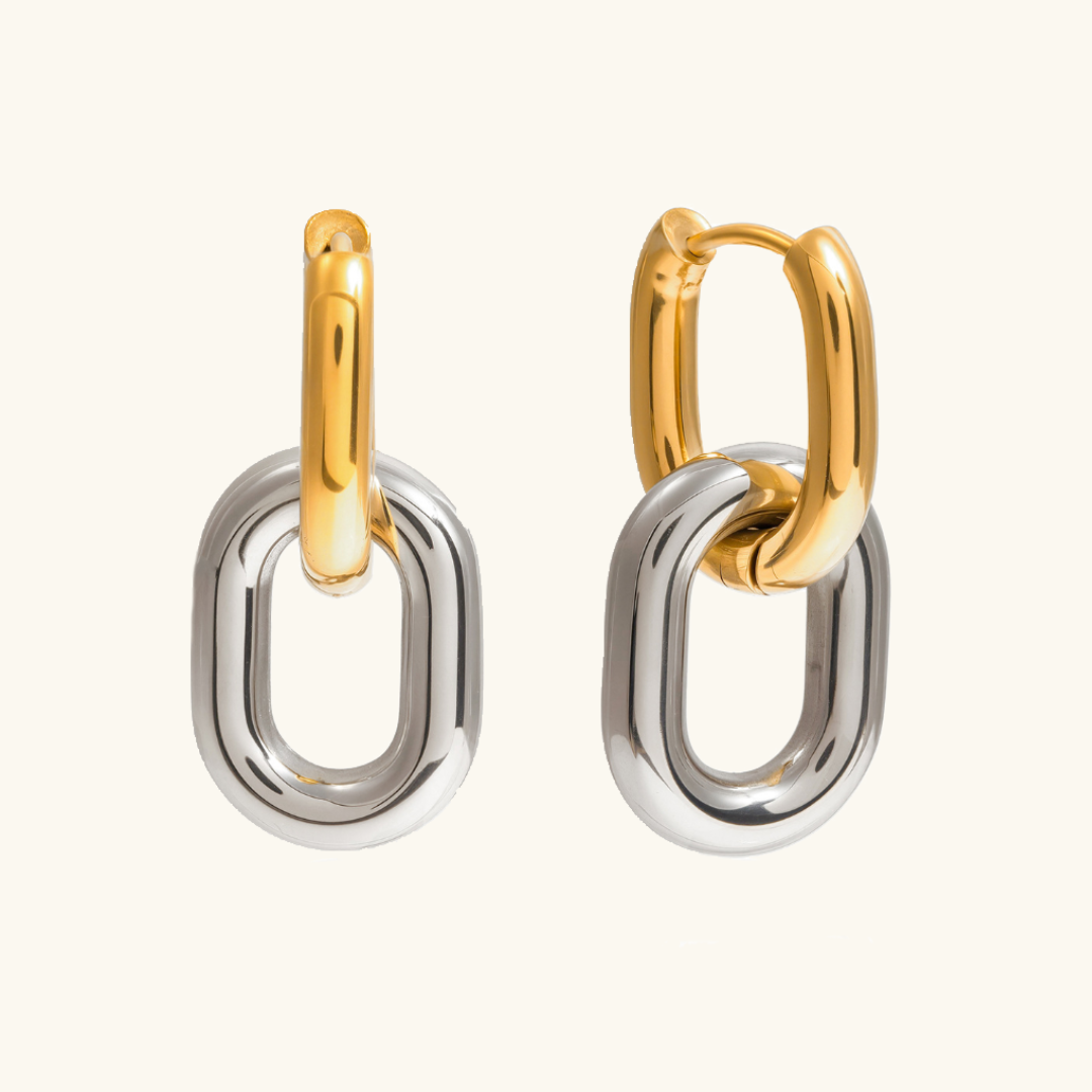 [Gaonasi]Pippa Two Tone Double Hoops