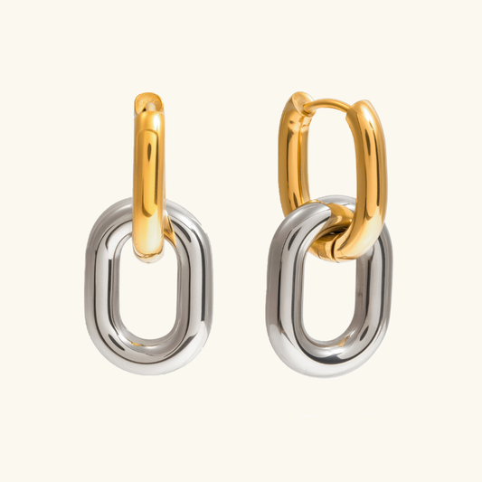 [Gaonasi]Pippa Two Tone Double Hoops