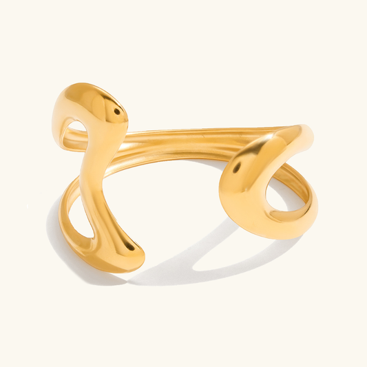 [Gaonasi]Lulu Sculpted Gold Bangle