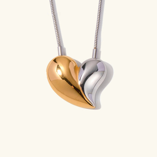 [Gaonasi]Dorothea Two Tone Heart Necklace