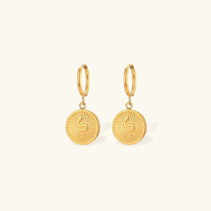 [Gaonasi]Eliana Serpent Coin Earrings