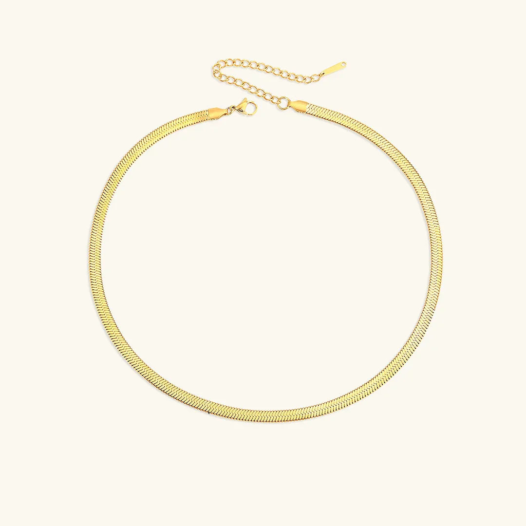 [Gaonasi]Elizabeth Gold Herringbone Necklace