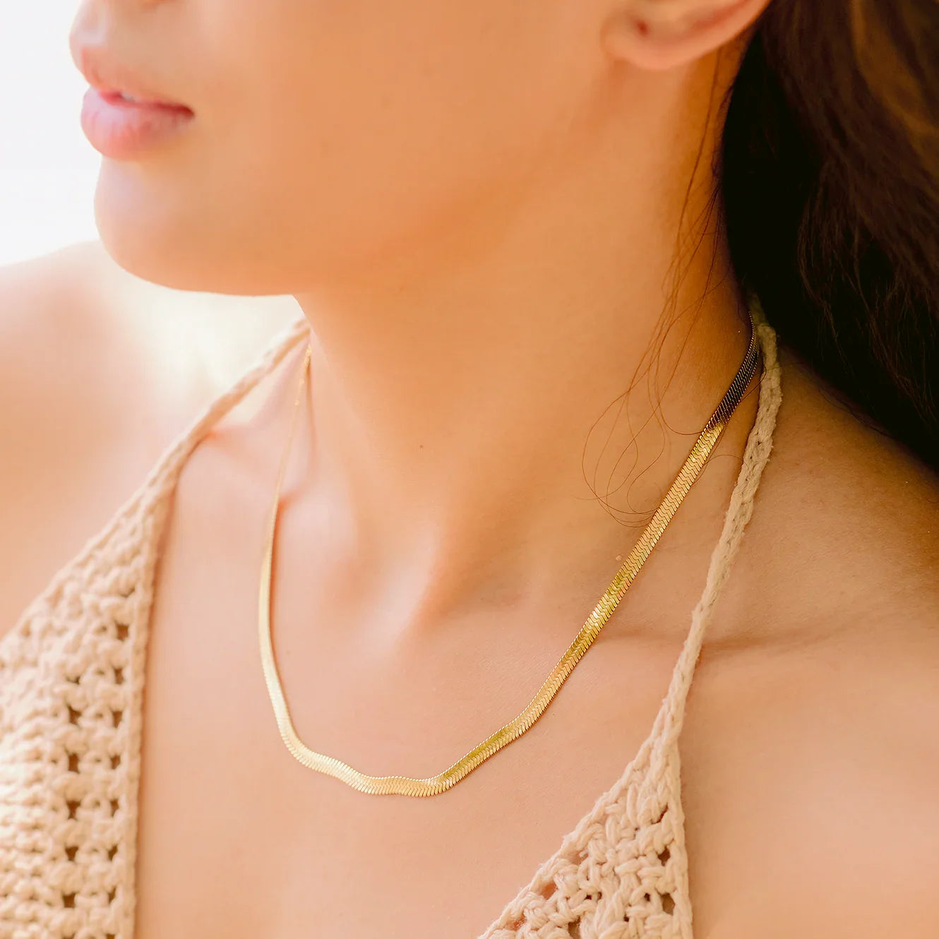 [Gaonasi]Elysian Gold Herringbone Necklace