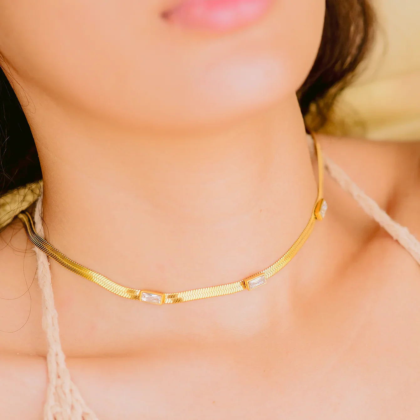[Gaonasi]Eve Herringbone Gold Necklace