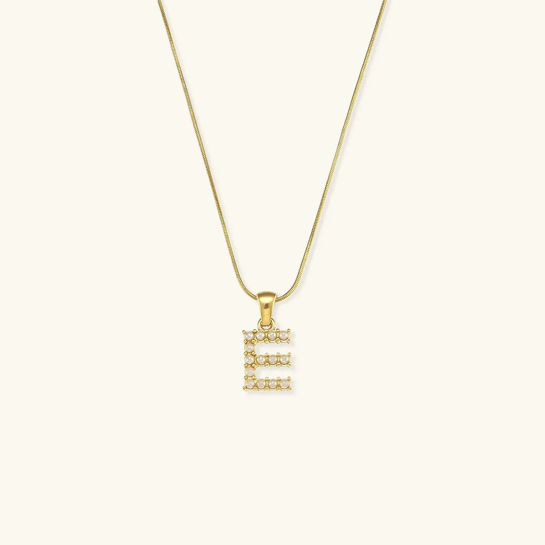 [Gaonasi]Augustine Initial Letter Pearl Necklace