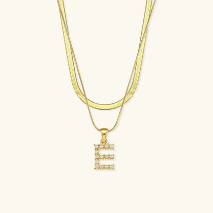 [Gaonasi]Fiona Layered Gold Initial Letter Necklace