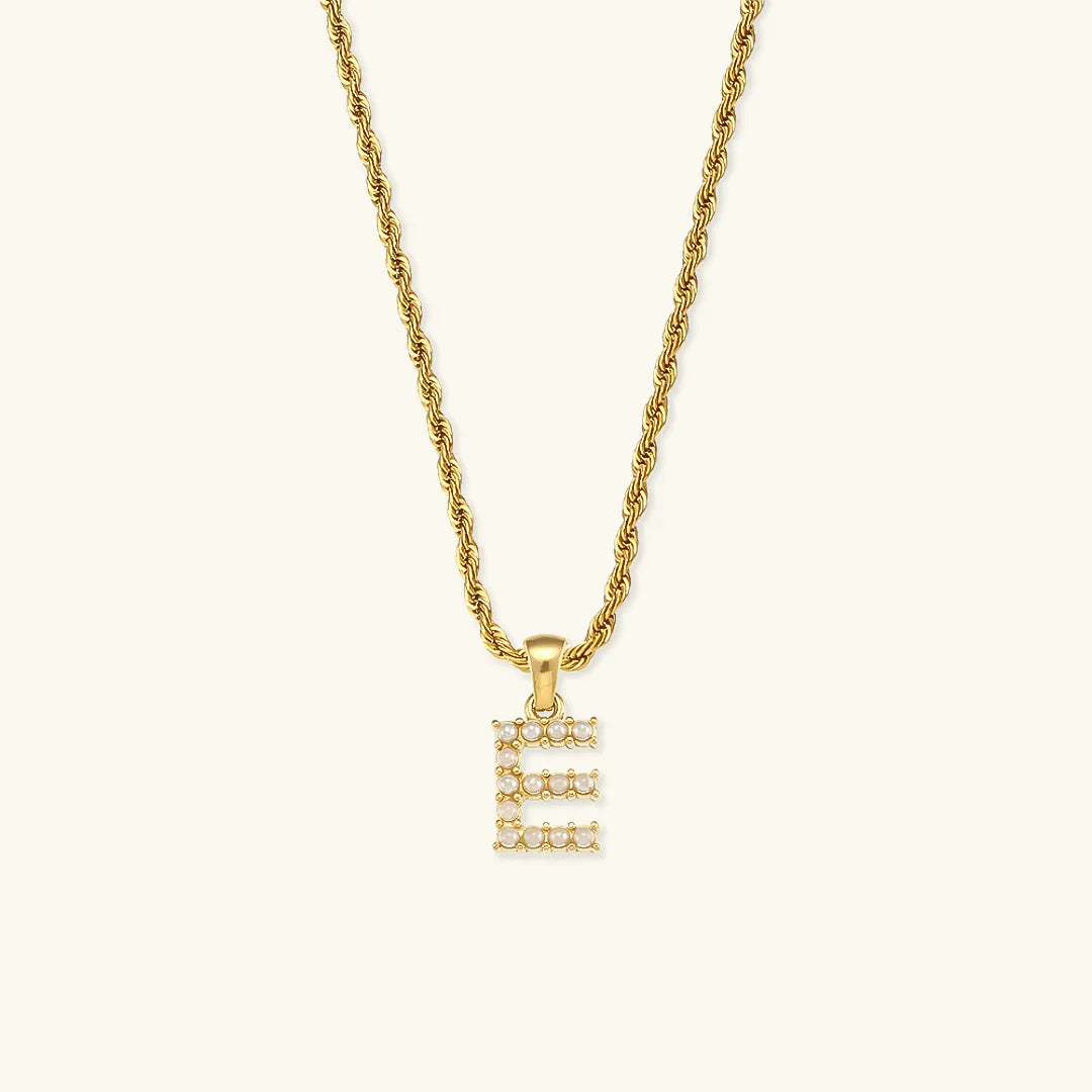[Gaonasi]Elodie Initial Letter Pearl Necklace
