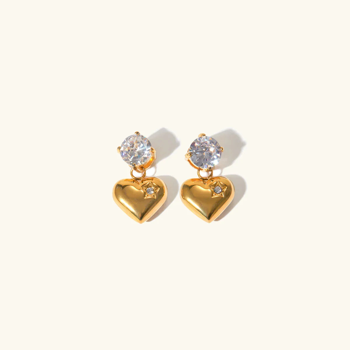 [Gaonasi]Emmeline Heart Gold Earrings
