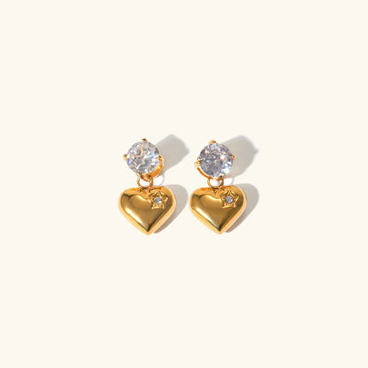 [Gaonasi]Emmeline Heart Gold Earrings