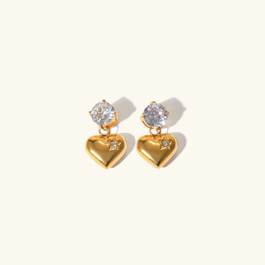 [Gaonasi]Emmeline Heart Gold Earrings