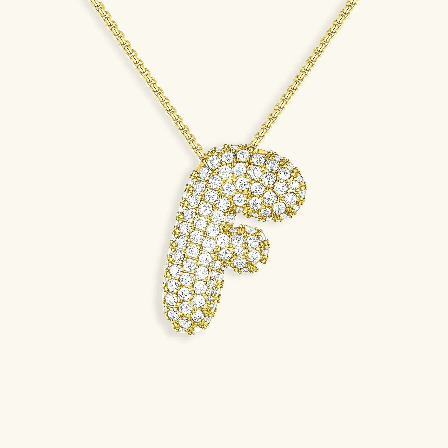 [Gaonasi]Bubble Initial Diamond Necklace