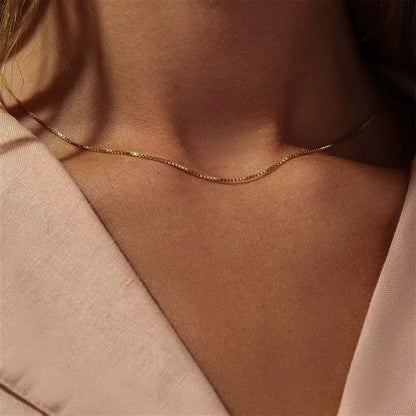 [Gaonasi]Danica Box Chain Gold Necklace