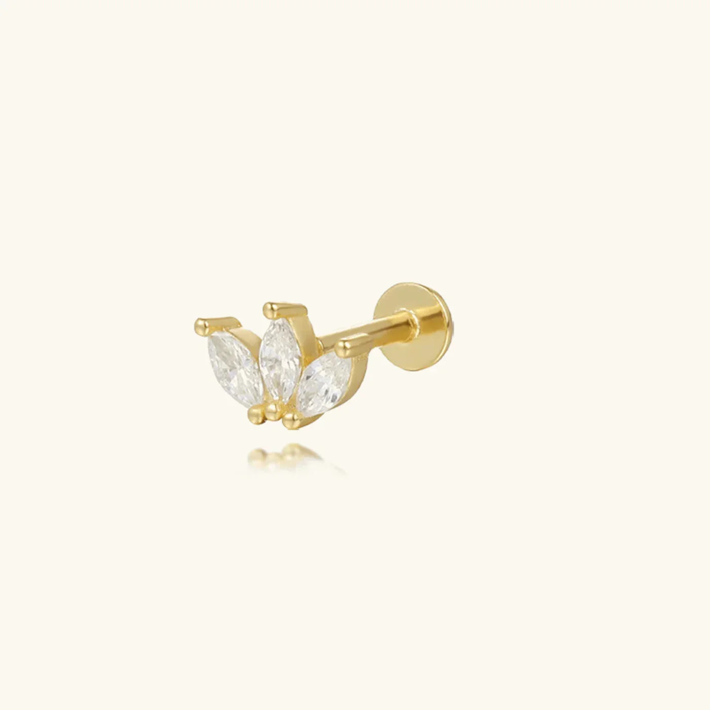 [Gaonasi]Trio Flat Back Diamond Stud