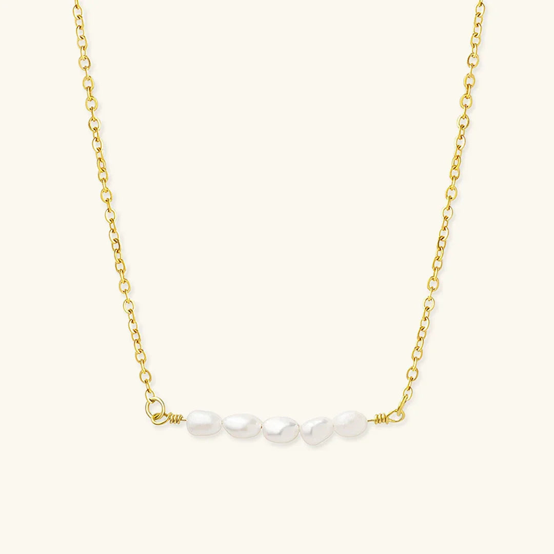[Gaonasi]Fleur Freshwater Pearl Gold Necklace