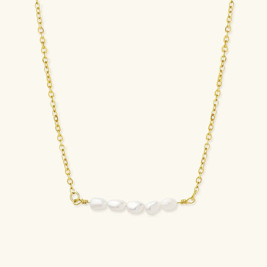 [Gaonasi]Fleur Freshwater Pearl Gold Necklace