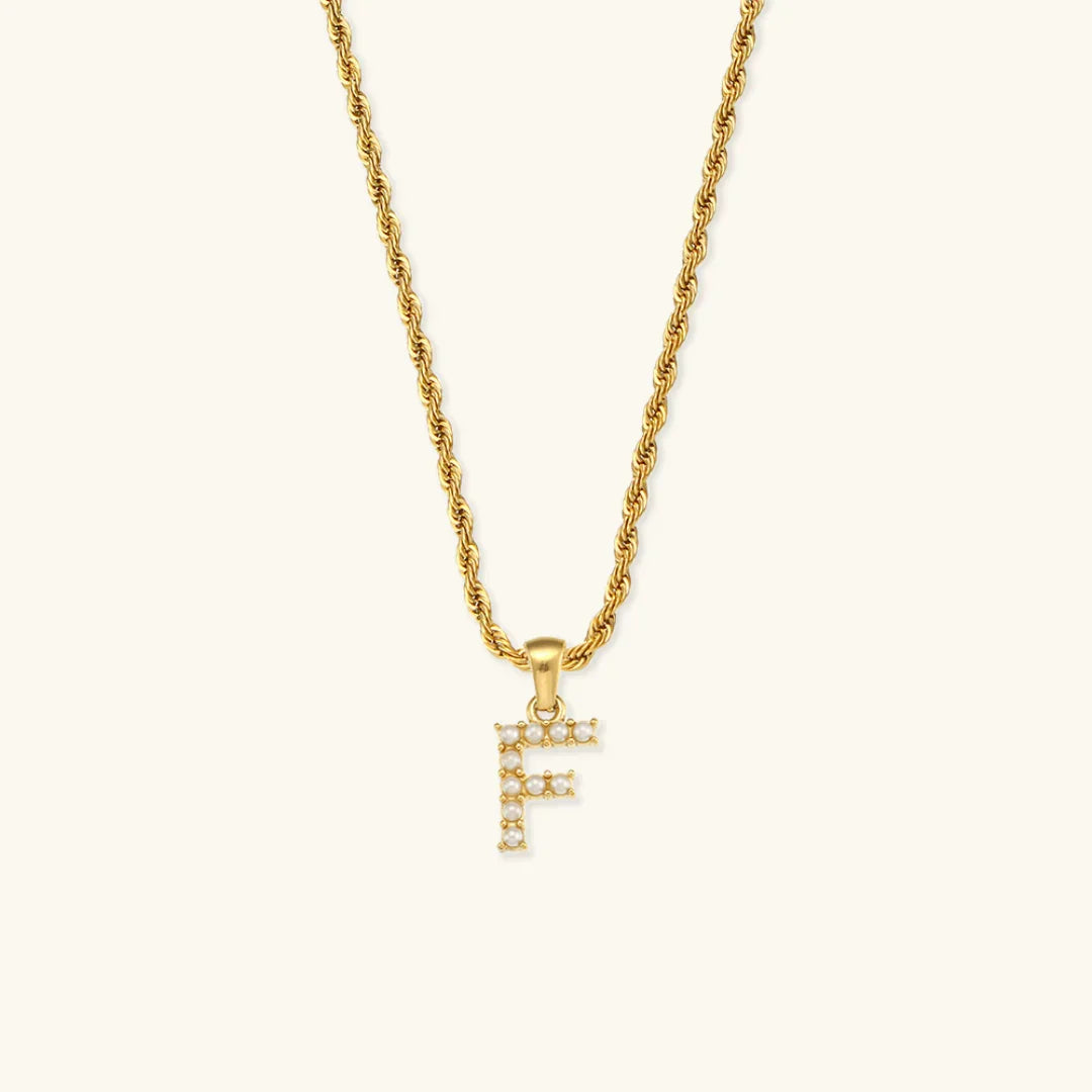 [Gaonasi]Elodie Initial Letter Pearl Necklace
