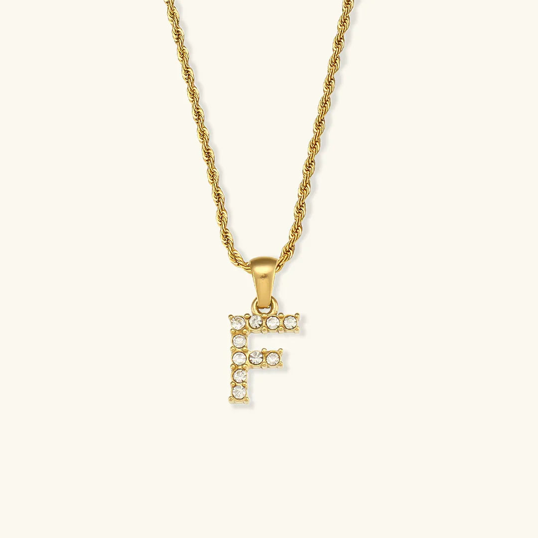 [Gaonasi]Maeve Letter Initial Diamond Necklace