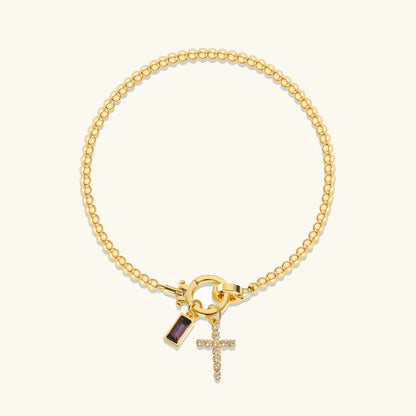 [Gaonasi]Amalia Birthstone Cross Bracelet