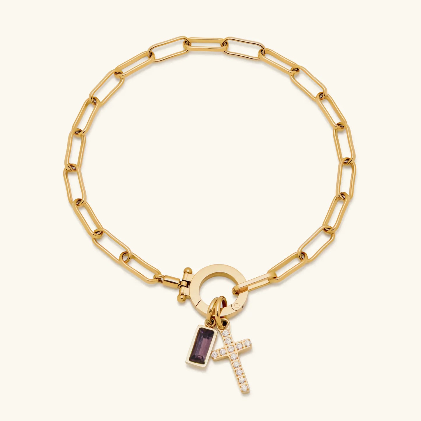 [Gaonasi]Annabella Birthstone Cross Bracelet