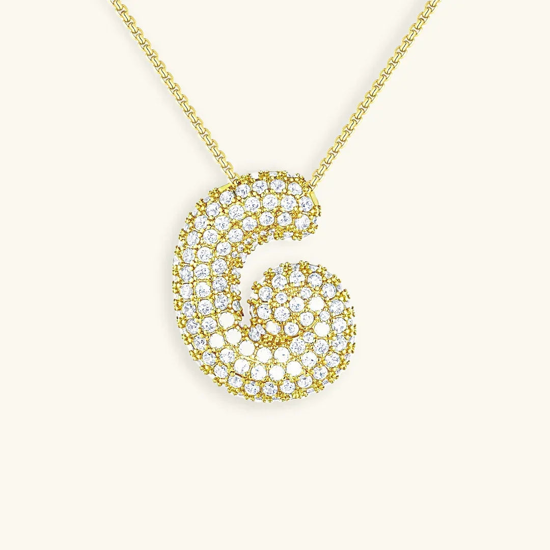 [Gaonasi]Bubble Initial Diamond Necklace