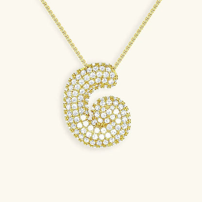 [Gaonasi]Bubble Initial Diamond Necklace