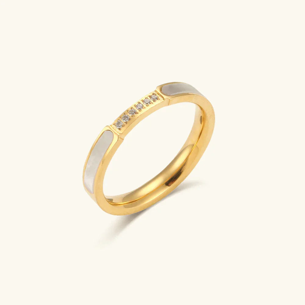 [Gaonasi]Gabrielle Diamond Simulant Gold Ring