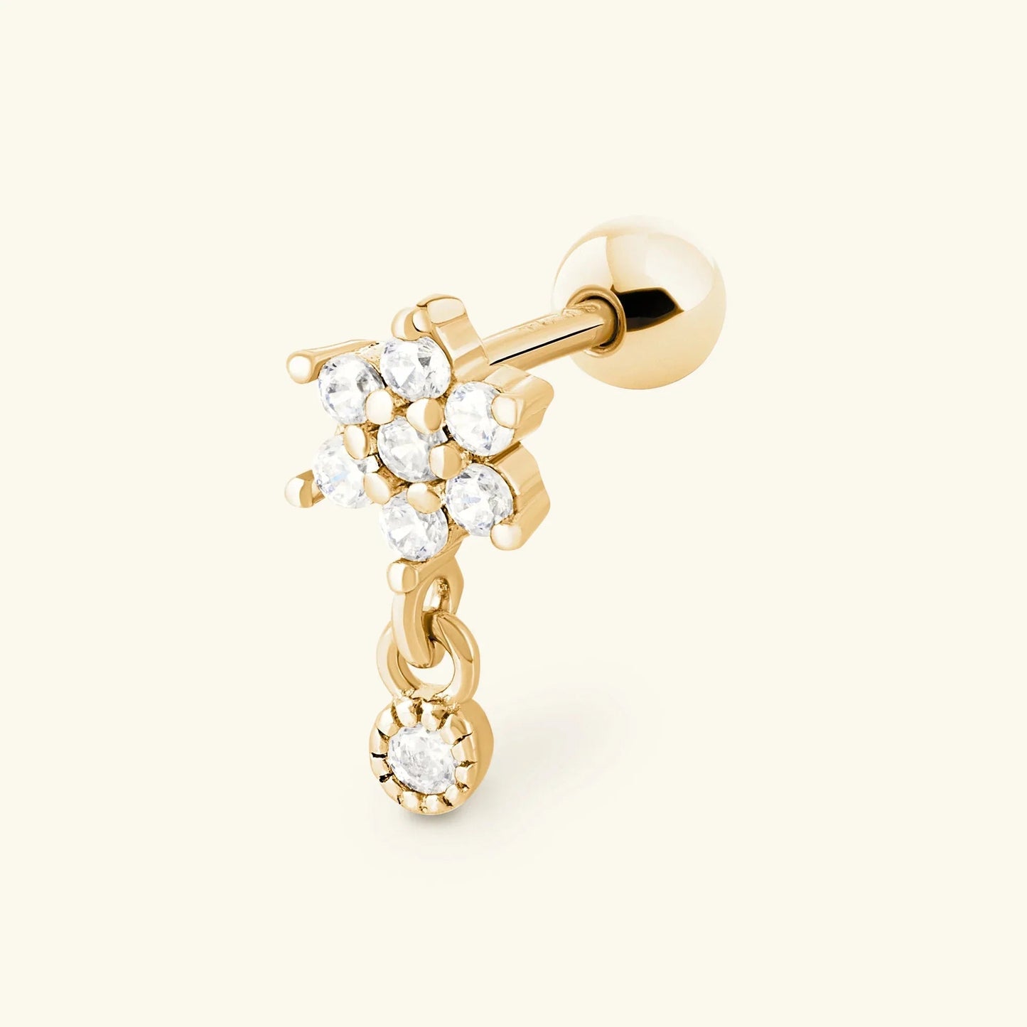 [Gaonasi]Roxanne Round Back Diamond Stud