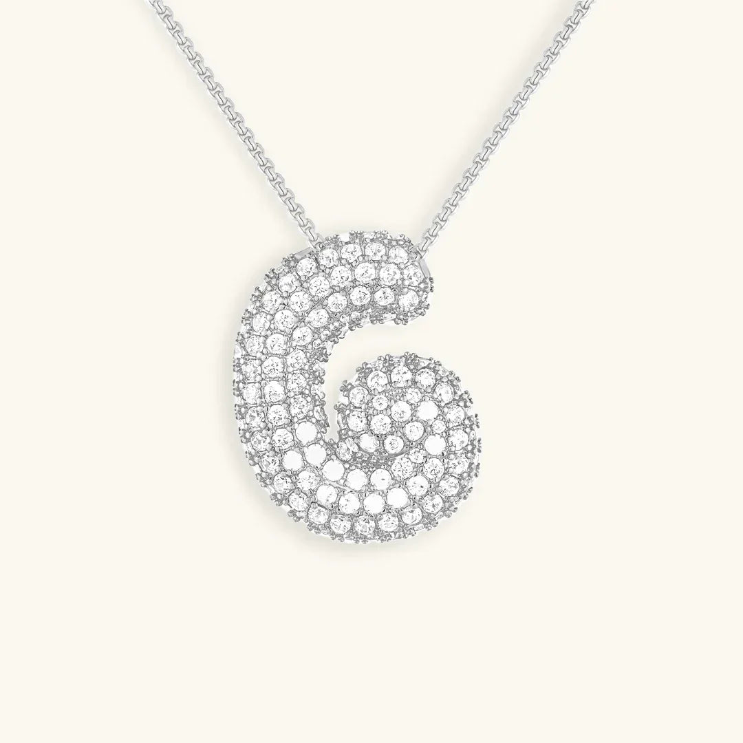 [Gaonasi]Bubble Initial Diamond Necklace
