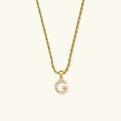 [Gaonasi]Elodie Initial Letter Pearl Necklace