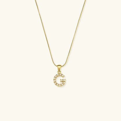 [Gaonasi]Augustine Initial Letter Pearl Necklace