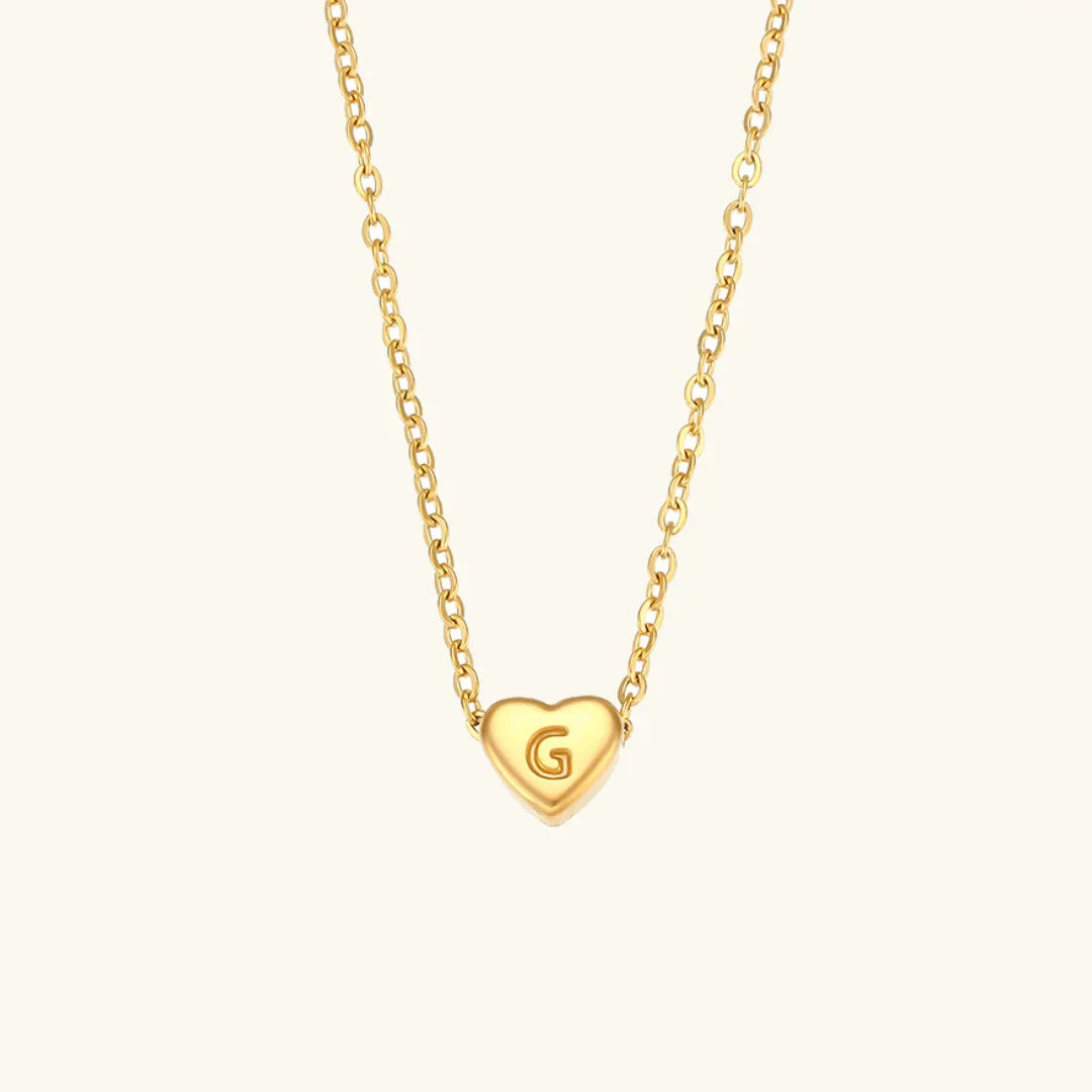 [Gaonasi]Heart Initial Gold Necklace